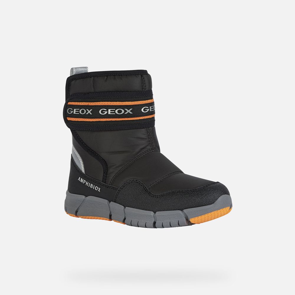 Botas Geox Menino Pretas/Laranja - Flexyper Abx - CUNJQ1624